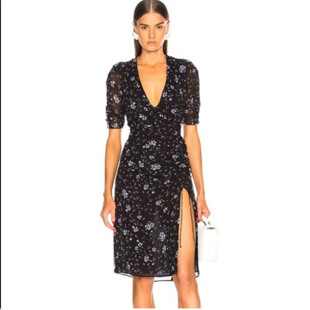 NEW Nicholas Tea Ruched Dress in Ditsy Print